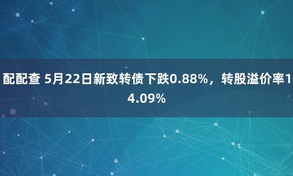 配配查 5月22日新致转债下跌0.88%，转股溢价率14.09%