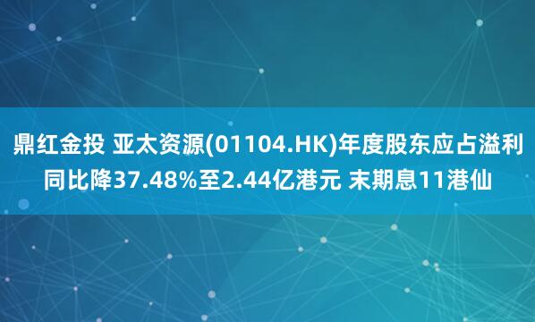 鼎红金投 亚太资源(01104.HK)年度股东应占溢利同比降37.48%至2.44亿港元 末期息11港仙